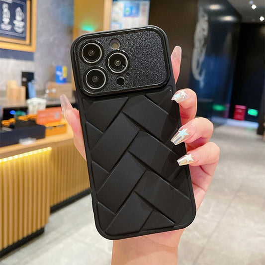 Woven pattern silicone phone case