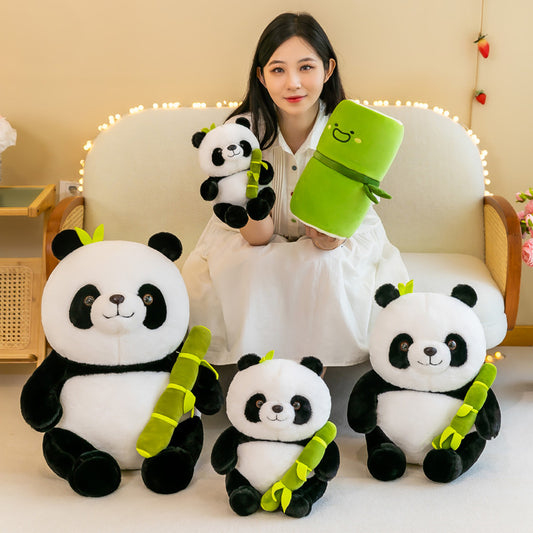 New Bamboo Panda Doll National Treasure Giant Panda Hug Bamboo Panda Transformed into Panda Plush Toy